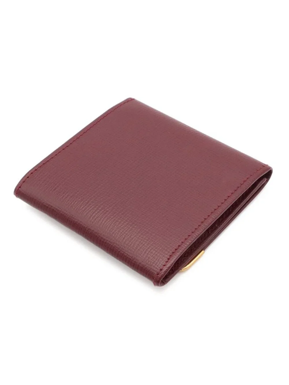Cartier Must Line Square Coin Purse Leather Bordeaux Gold